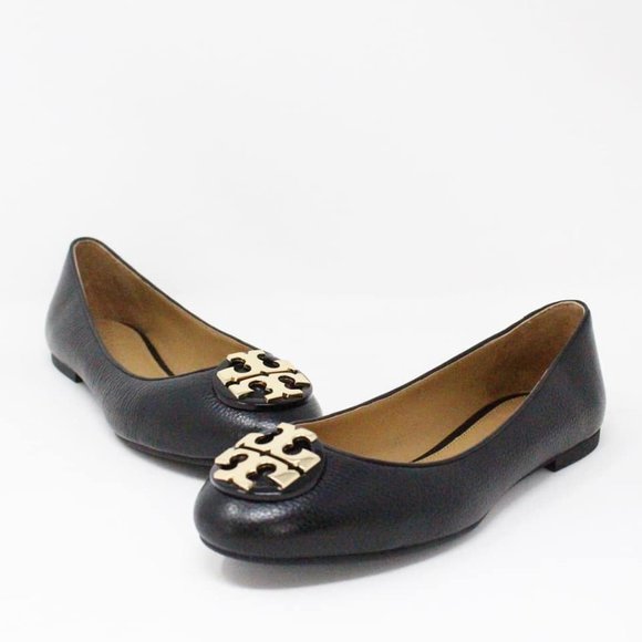 TORY BURCH #MCA020 Black Claire Ballet Flat Tumbled Leather (US 6.5 EU 36.5)